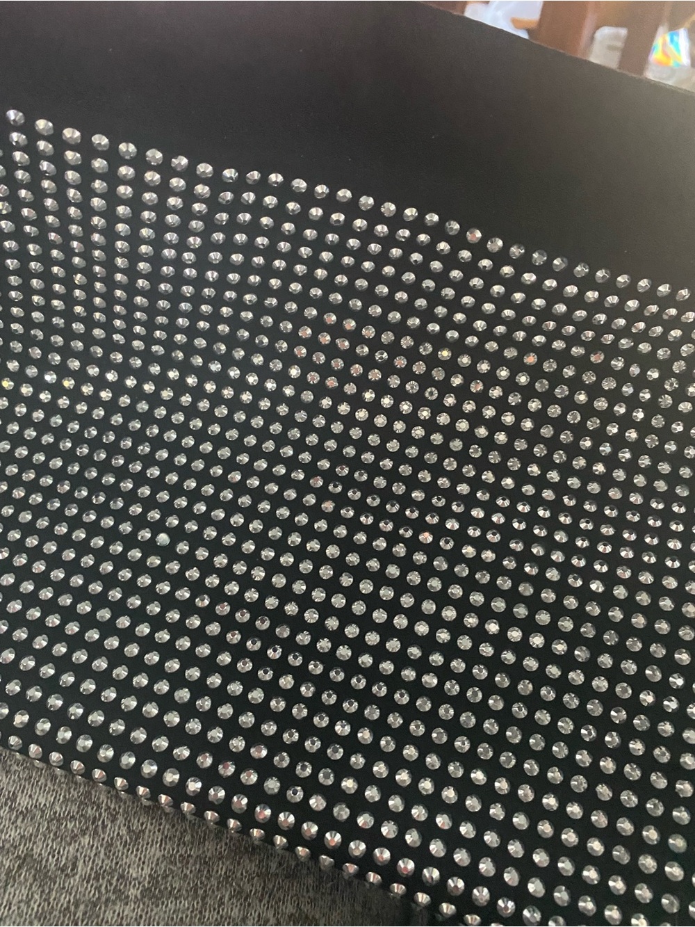 Black Laptop or Laptop Accessory with Silver Stud Embellishments